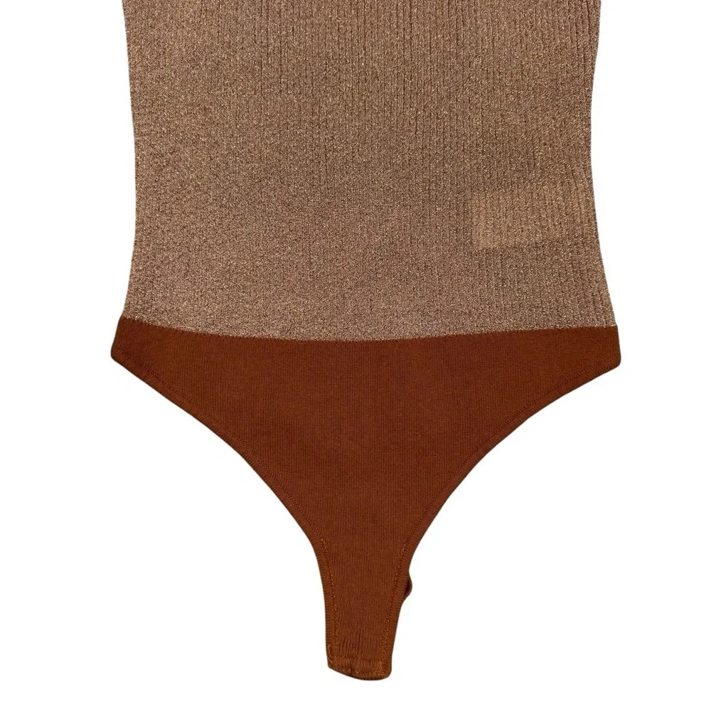 NWT New Free People Luxe Life Bronze Bodysuit Size S